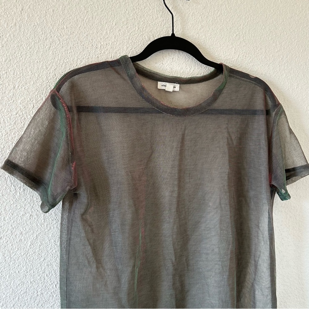 Silence And Noise Women’s Mesh Tshirt Small Metal… - image 4